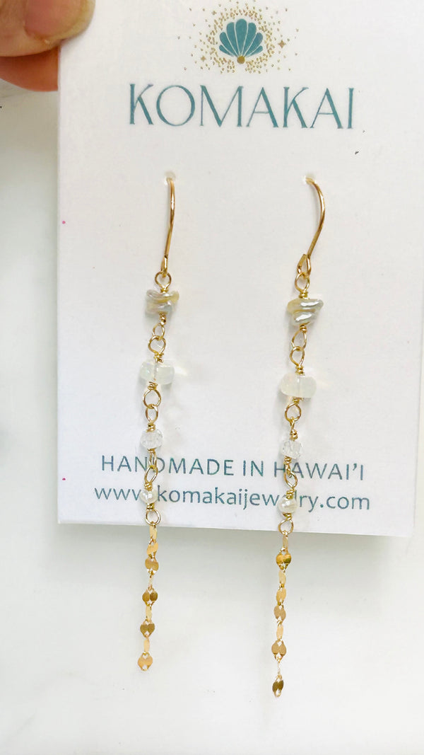 Tulum drop earrings - Akoya keshi