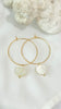 Mother of pearl shell hoop earrings