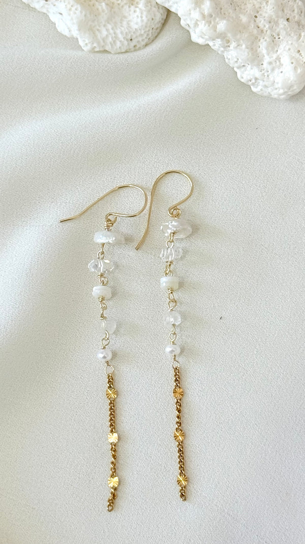 TULUM drop earrings - White mix