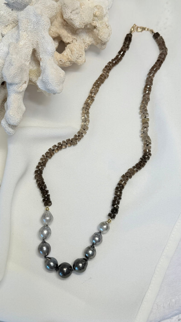 Ariel  7 necklace - smoky quartz