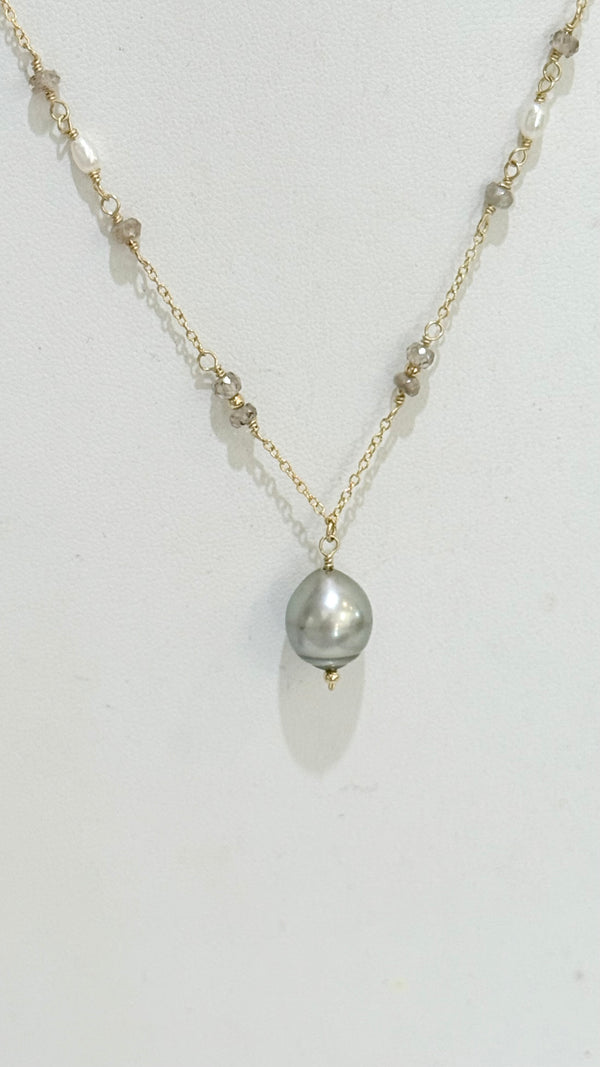 BAILEY necklace - silver zircon