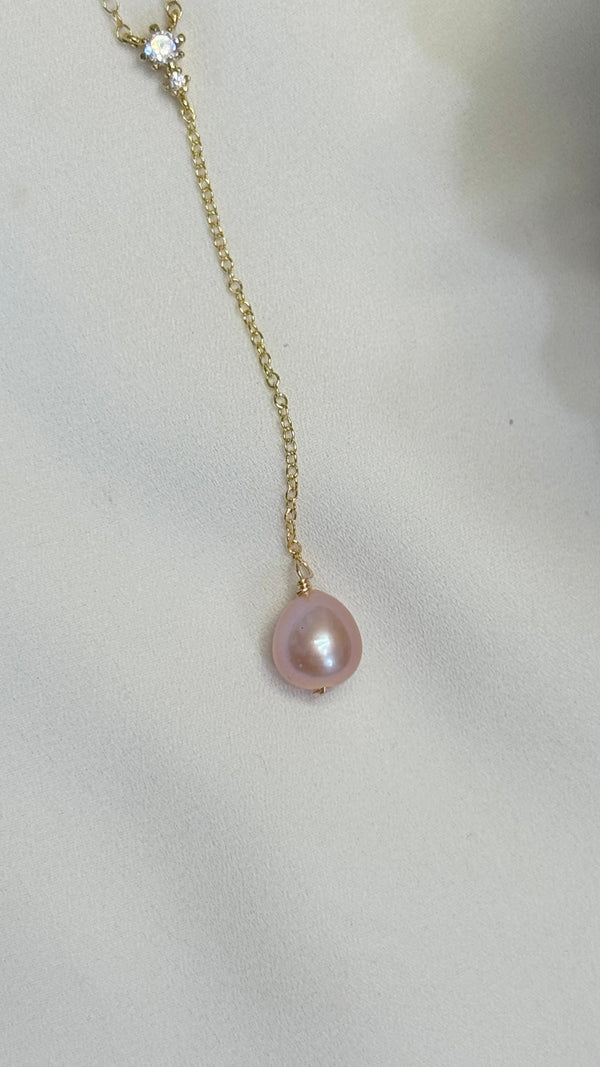 Mystic necklace - 8mm Pink Edison