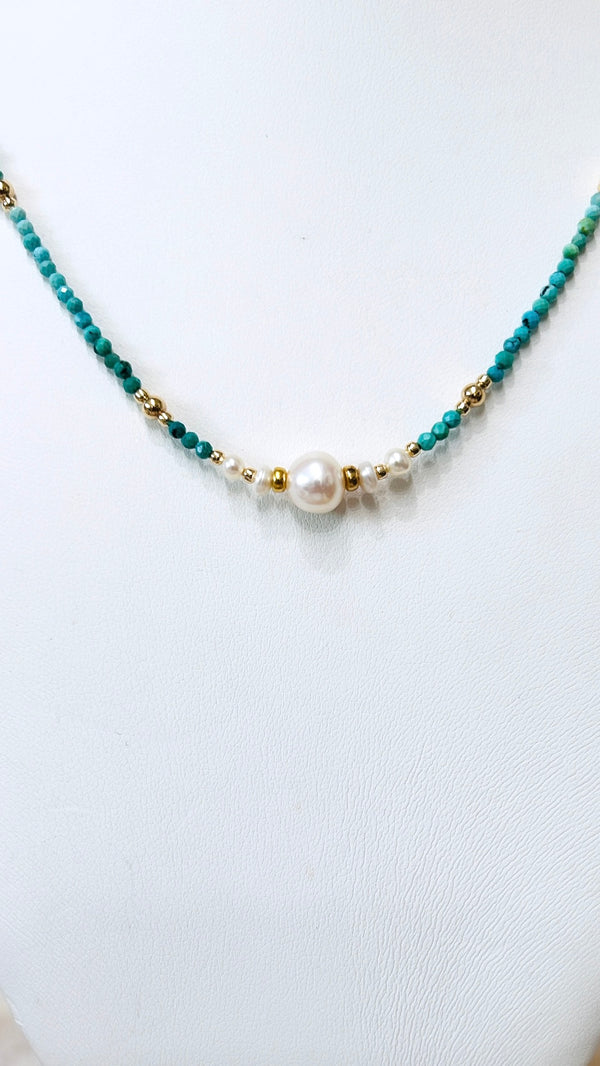 DAYDREAM necklace - Turquoise x freshwater