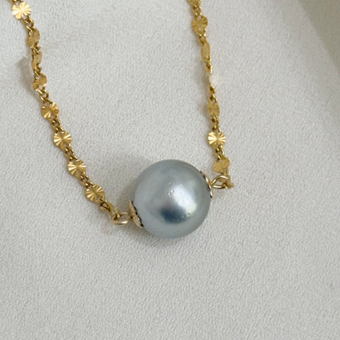 AAA Ice Blue Tahitian choker necklace