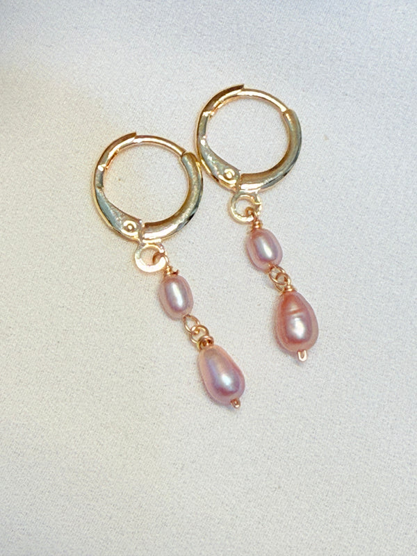 Double Keshi huggy earrings