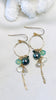Waterfall hoop earrings - Green