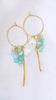Pikake Trellis hoop earrings - Peruvian opal
