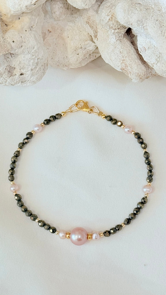 BERMUDA Pearl bracelet - Pyrite x Edison pearl