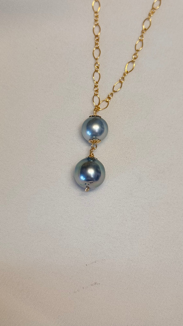 Stella double pearl necklace