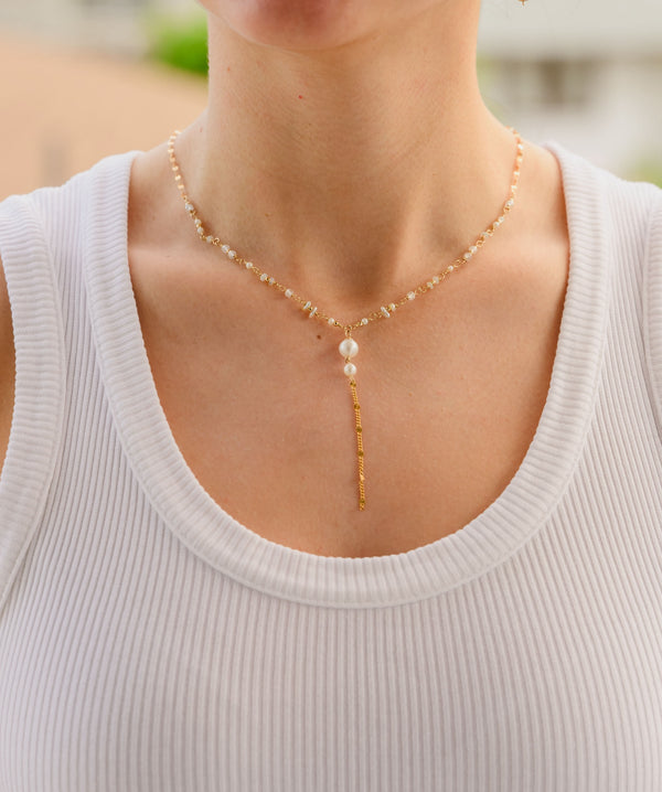 Lanikai lariat necklace - Akoya