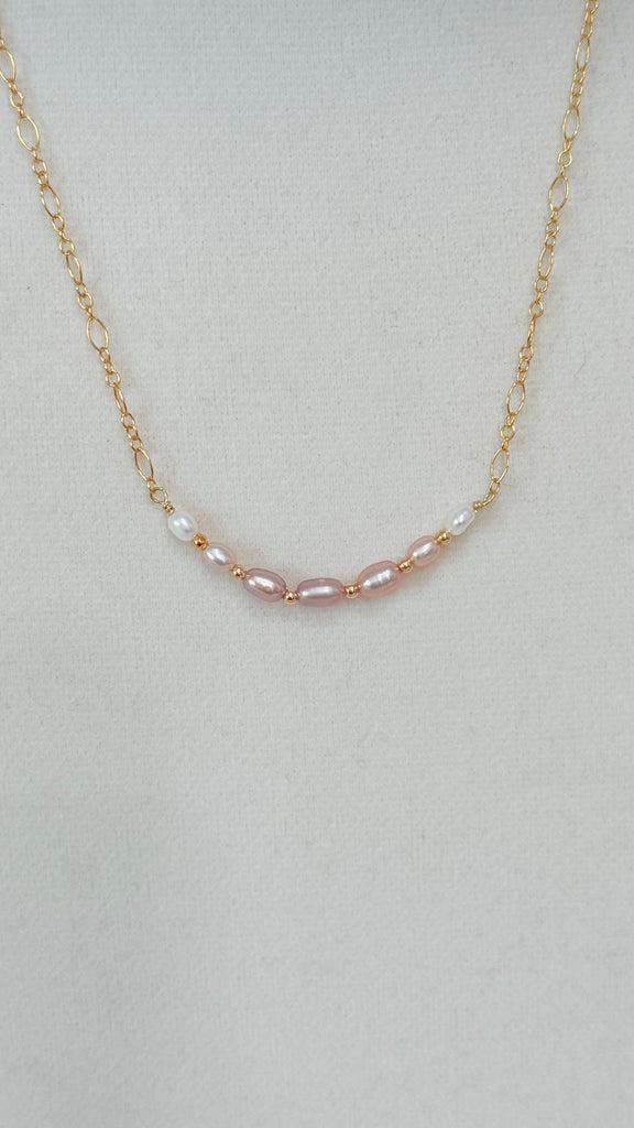 Edison keshi bar necklace