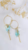 Pikake Trellis hoop earrings - Peruvian opal