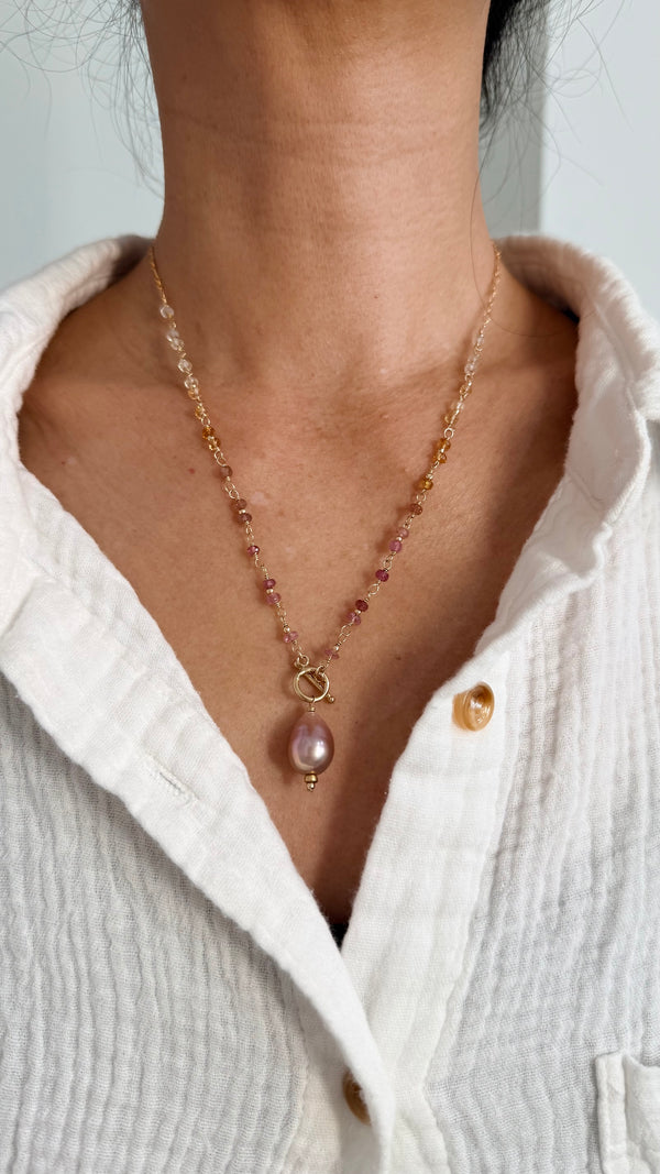 Lanikai toggle necklace - Pink Edison