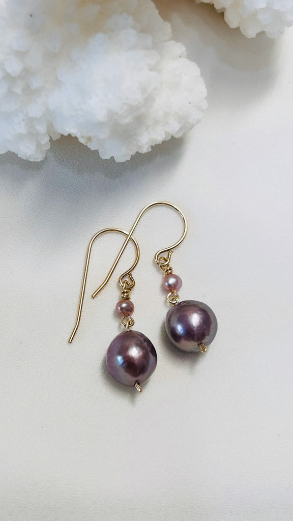 Purple Edison x keshi earrings