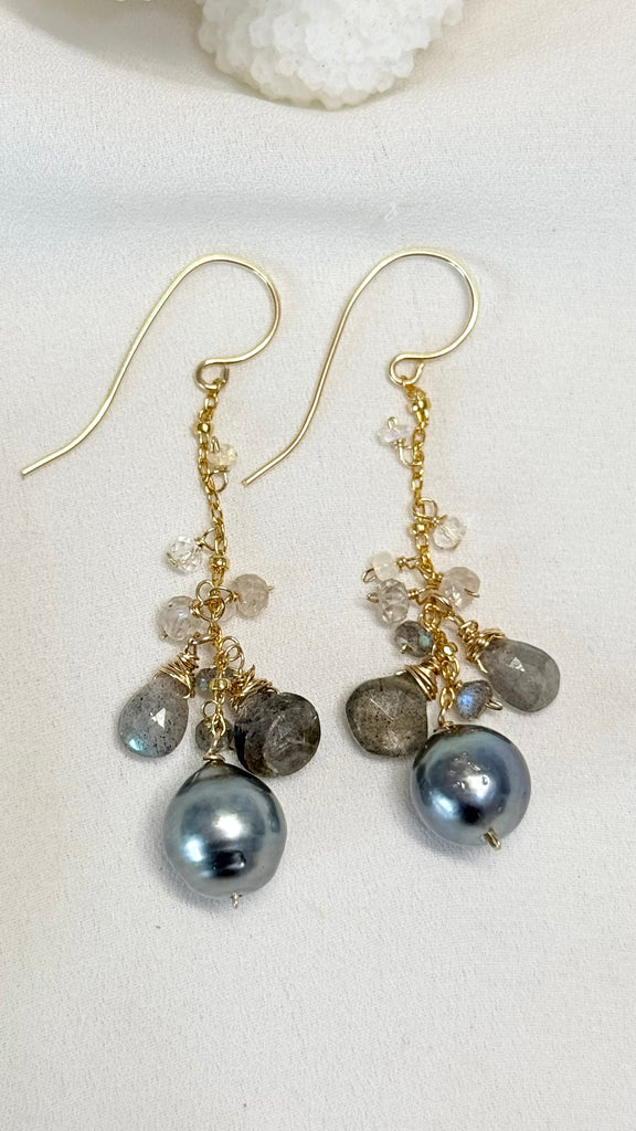 MIST earrings - Tahitian pearl