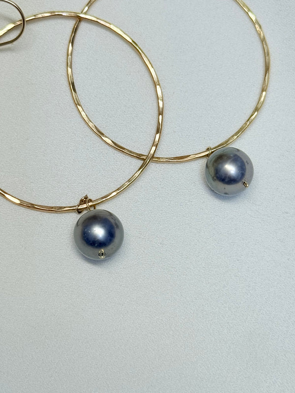 Tahitian hoop earrings - Bronze