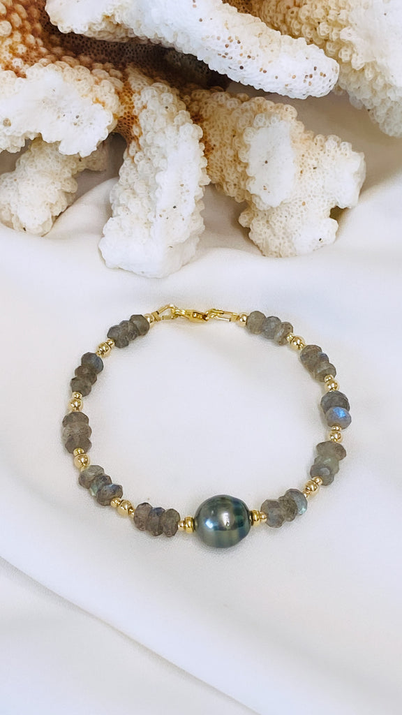 Alexa bracelet - Tahitian x labradorite