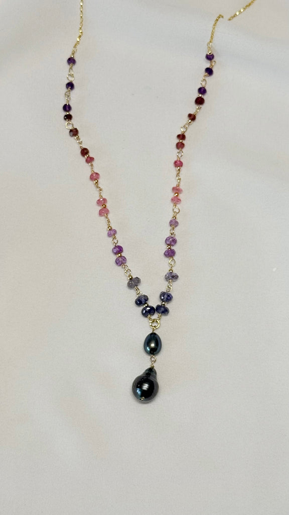 Lanikai necklace - Edison. x Ombre Tourmaline