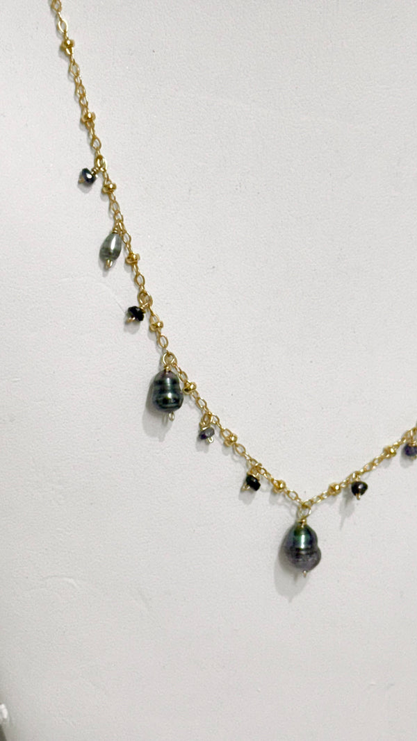 Celestial Tahitian Keshi necklace
