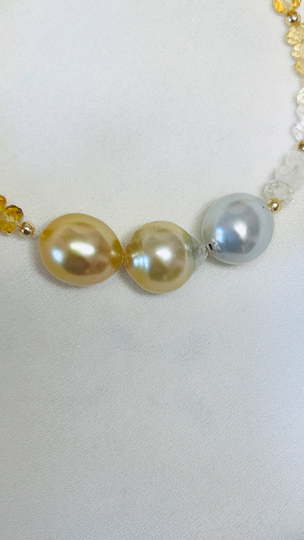 AURORA triple pearl bracelet - Citrine
