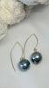 Fish hook earrings -  Tahitian Pearl
