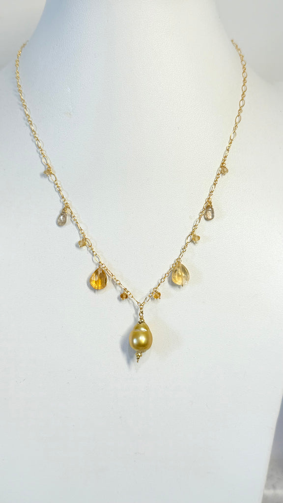 Citrine x South Sea necklace