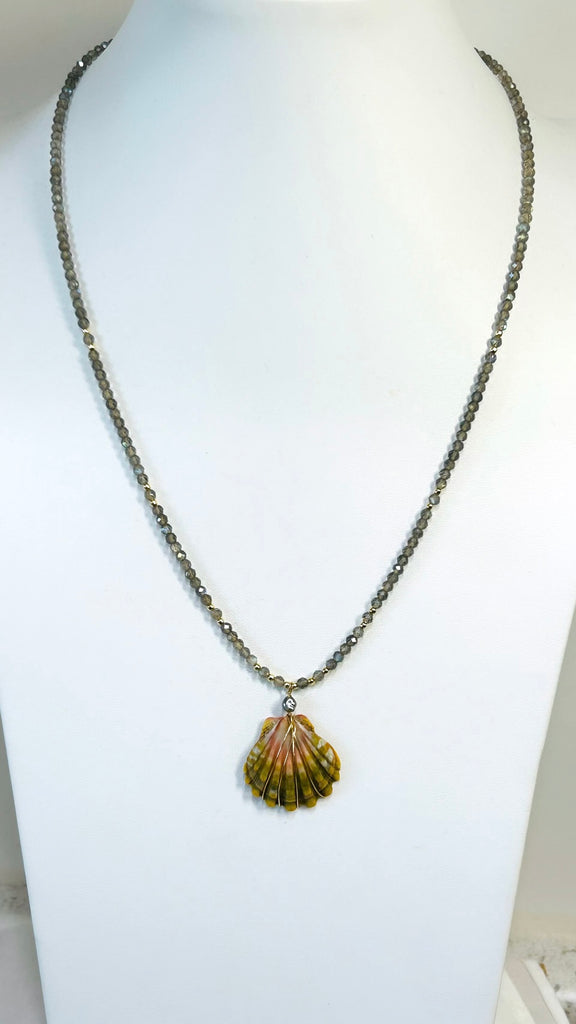 Labradorite x Sunrise pearl necklace