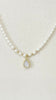 Freshwater keshi x Druzy charm necklace