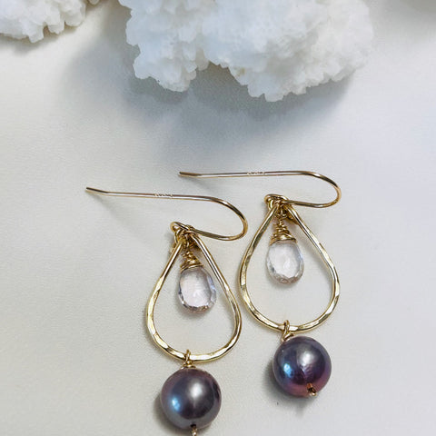 Gillian tear earrings - Purple Edison