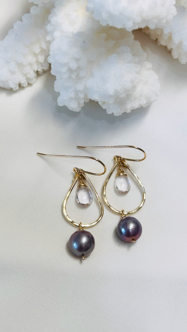 Gillian tear earrings - Purple Edison