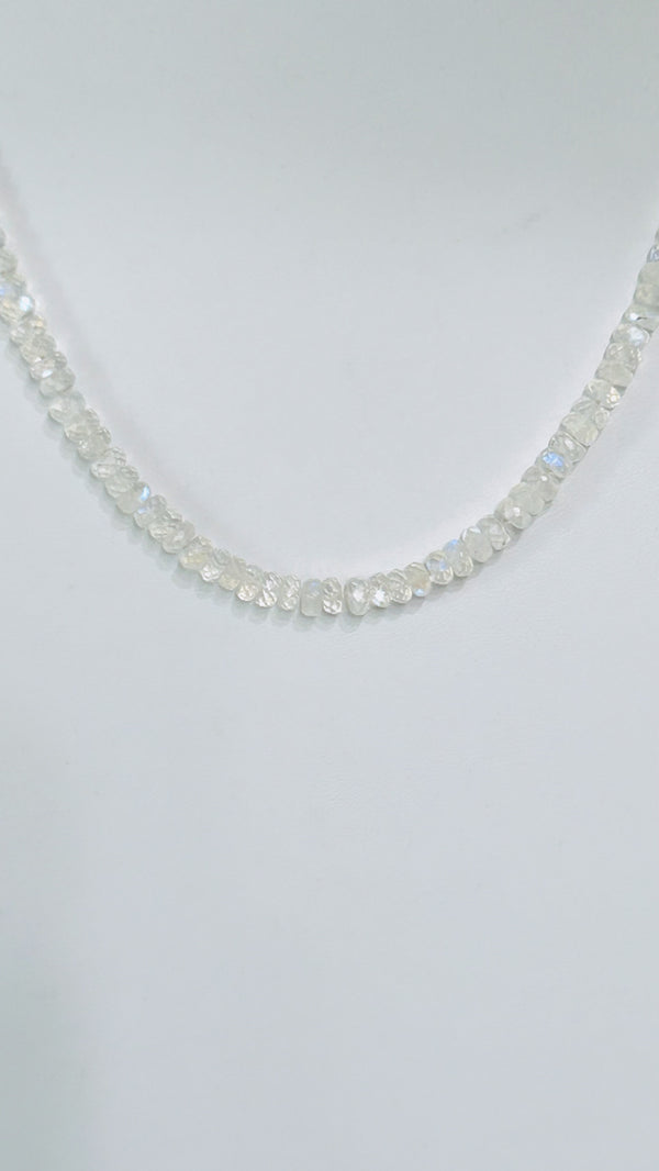 Rainbow moonstone knotted necklace