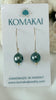 Fish hook earrings -  Tahitian Pearl