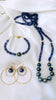 Double hoop pearl earrings - Dark Tahitian