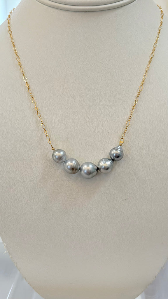 VENUS Pearl necklace - Silver Tahitian