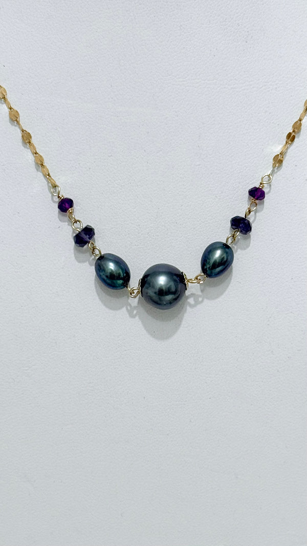Clarice necklace - Purple mix