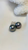 14K Tahitian pearl stud earrings - 7-8mm