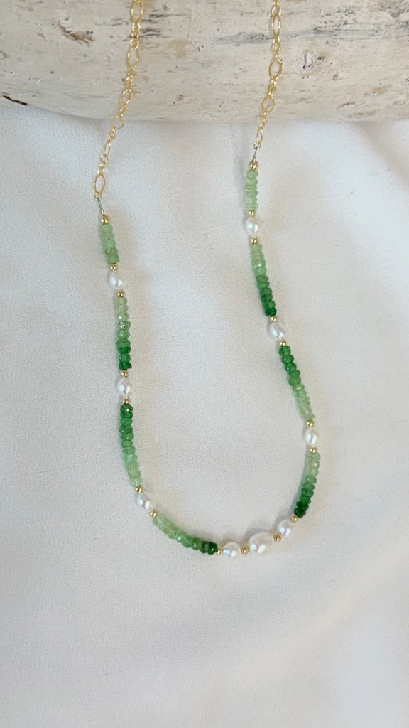 Bermuda chain necklace - Tsavorite