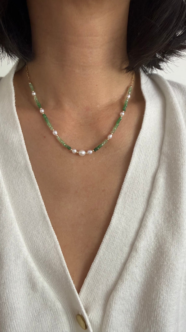 Bermuda chain necklace - Tsavorite