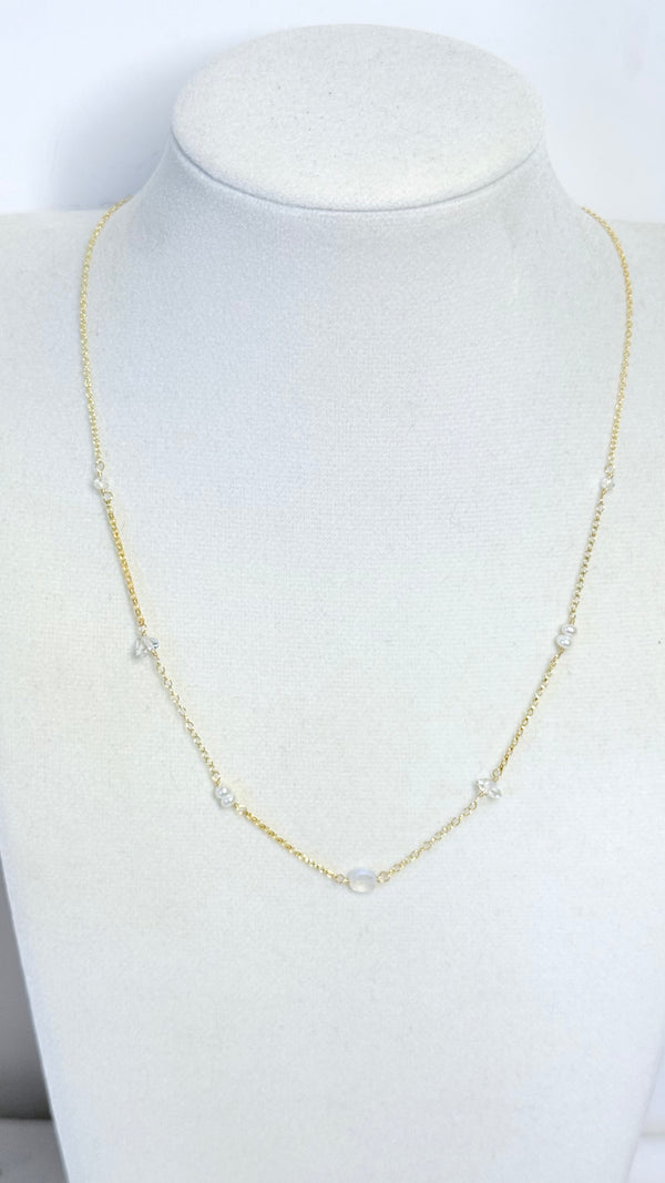 Tulum necklace - Rainbow moonstone