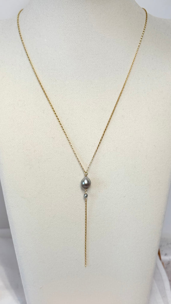 SWAY Tahitian pearl x keshi lariat
