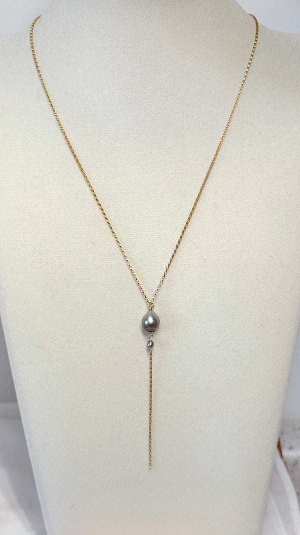 SWAY Tahitian pearl x keshi lariat