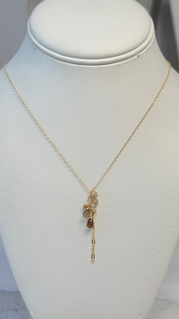 Waterfall necklace - Amber tourmaline