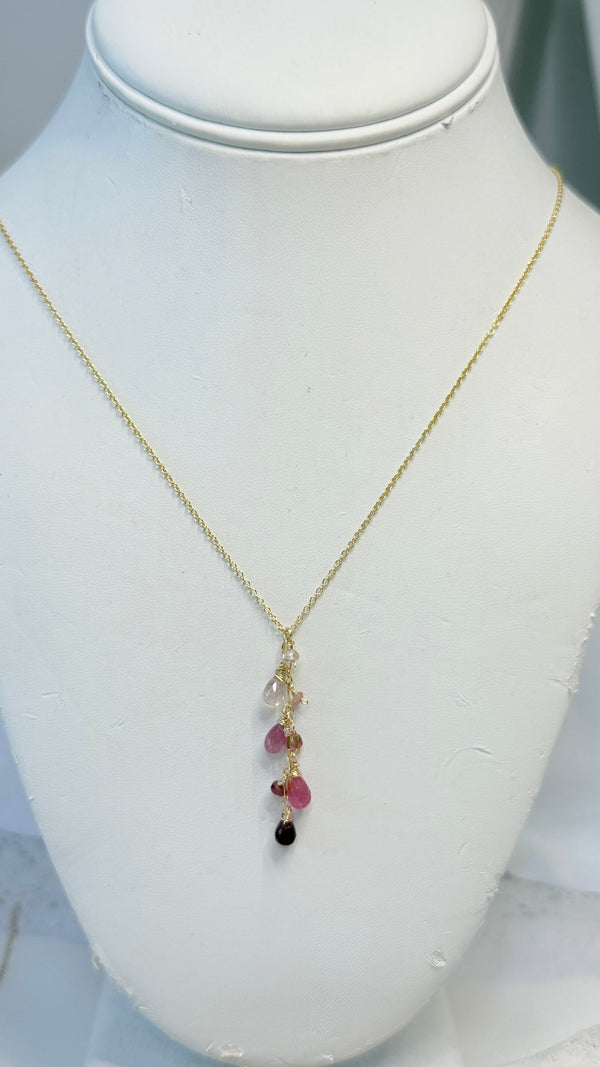 Ombre tourmaline drop necklace