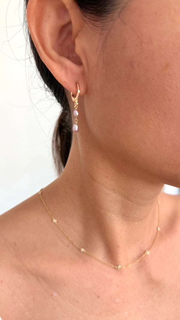 Double Keshi huggy earrings