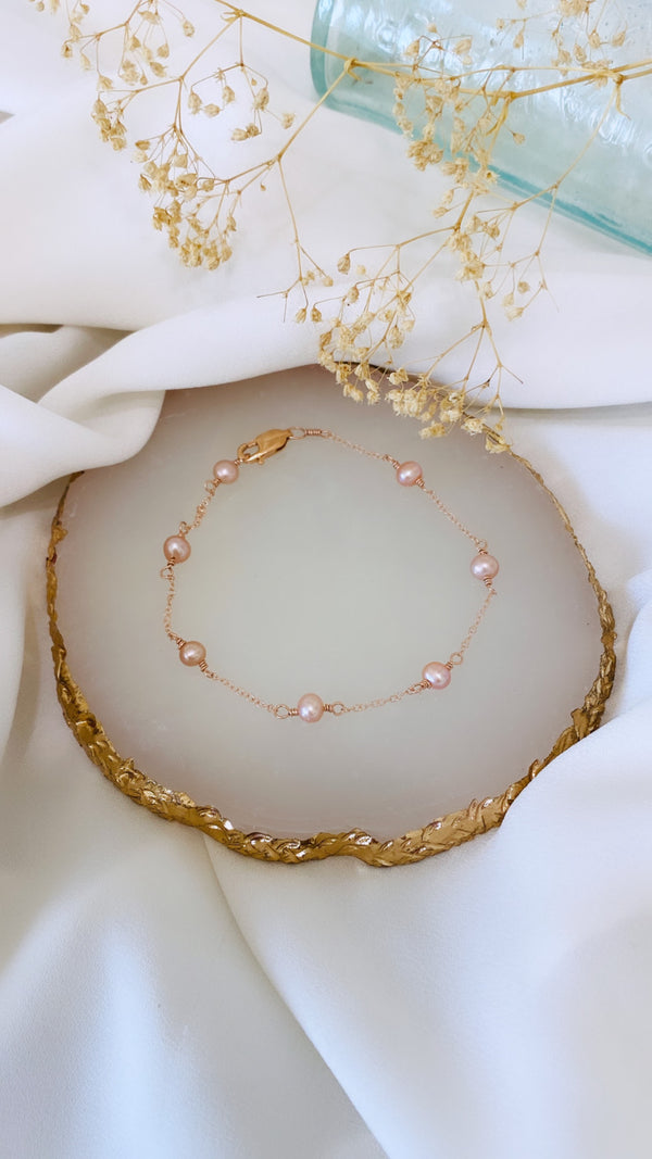 Edison Keshi bracelet - Rose Gold Filled