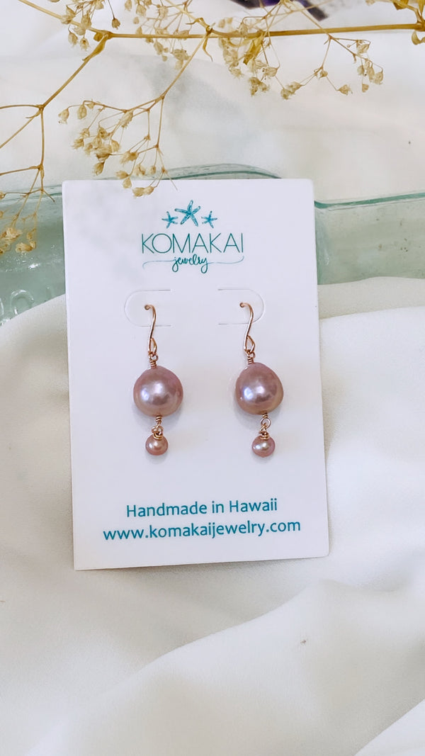 Edison x Keshi earrings - Rose Gold filled