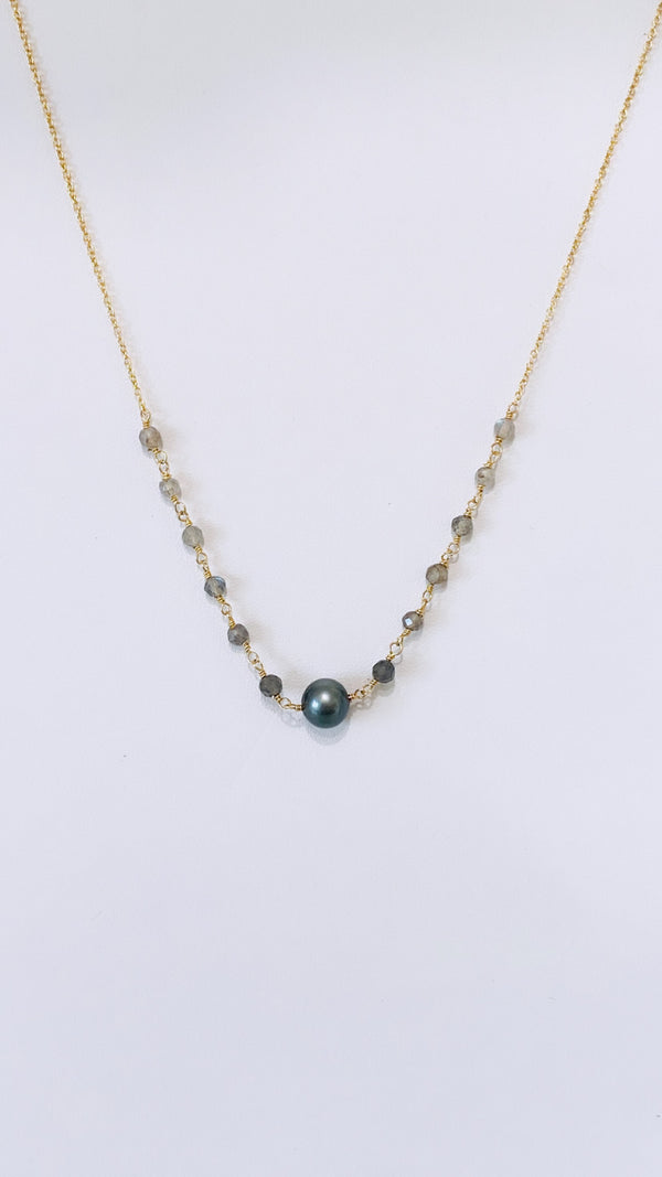 KAIMANA - Tahitian Pearl x labradorite