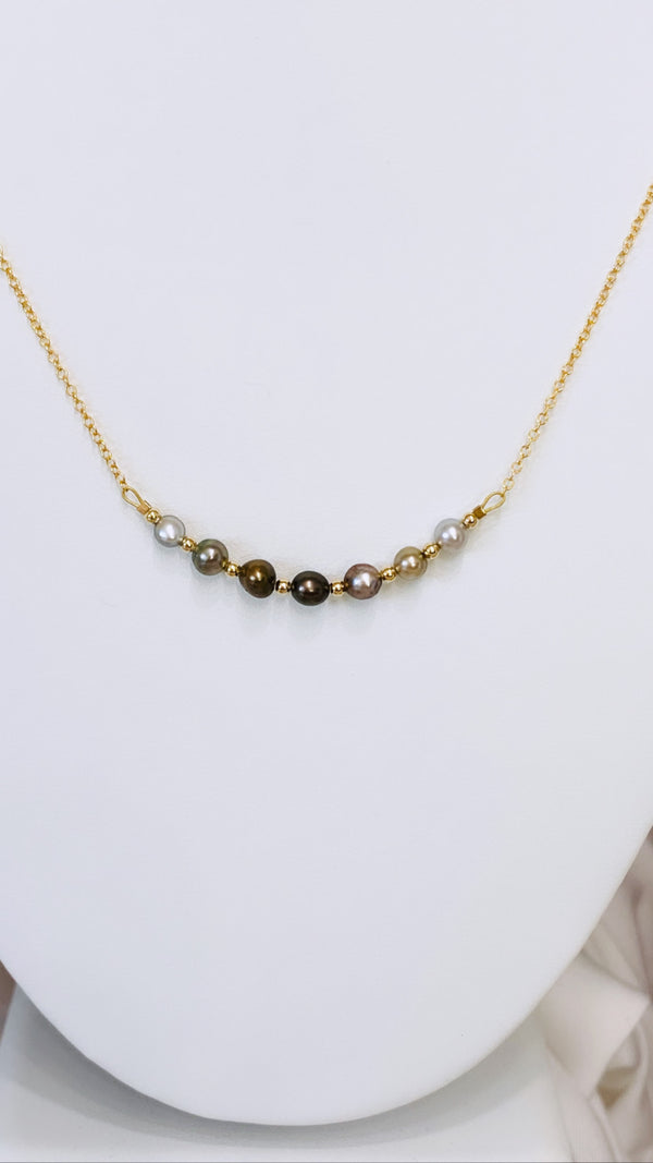 Chocolate Ombre Keshi necklace