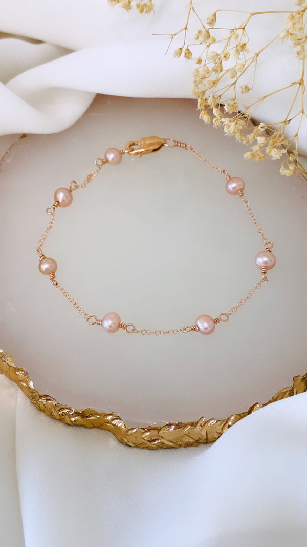 Edison Keshi bracelet - Rose Gold Filled