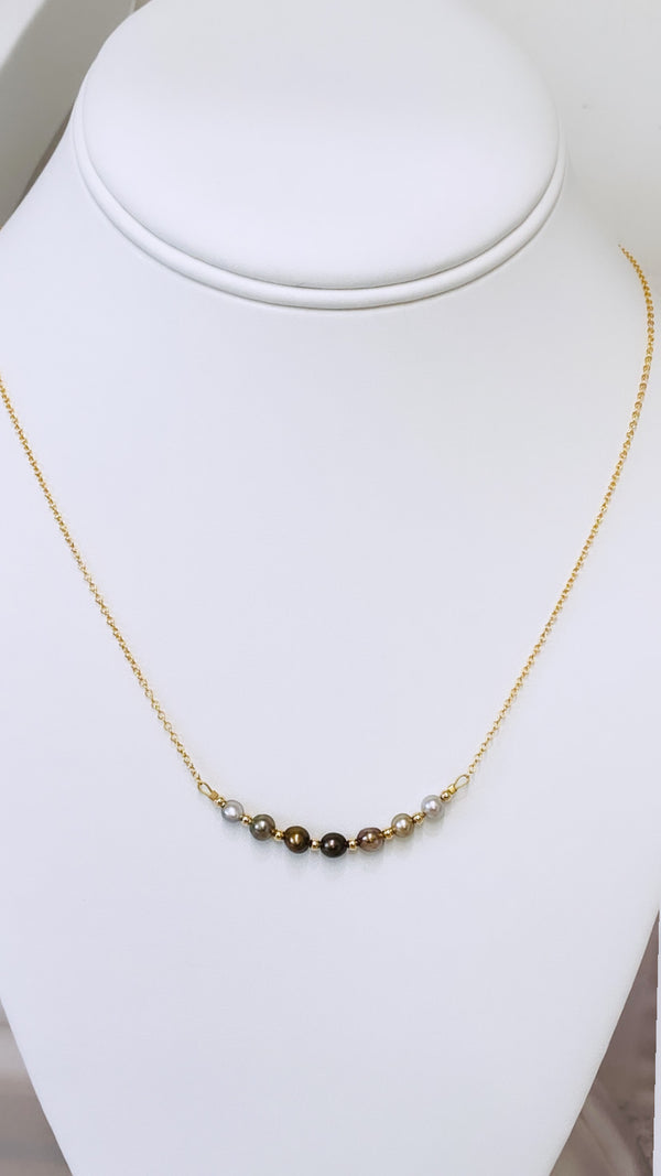 Chocolate Ombre Keshi necklace